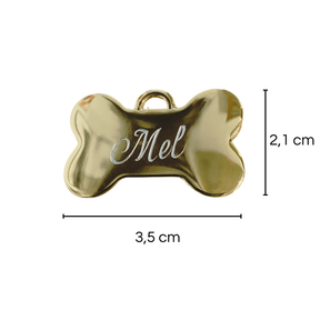 Coleira Imperial Pet com Plaquinha de Identificação Personalizada - Dourada