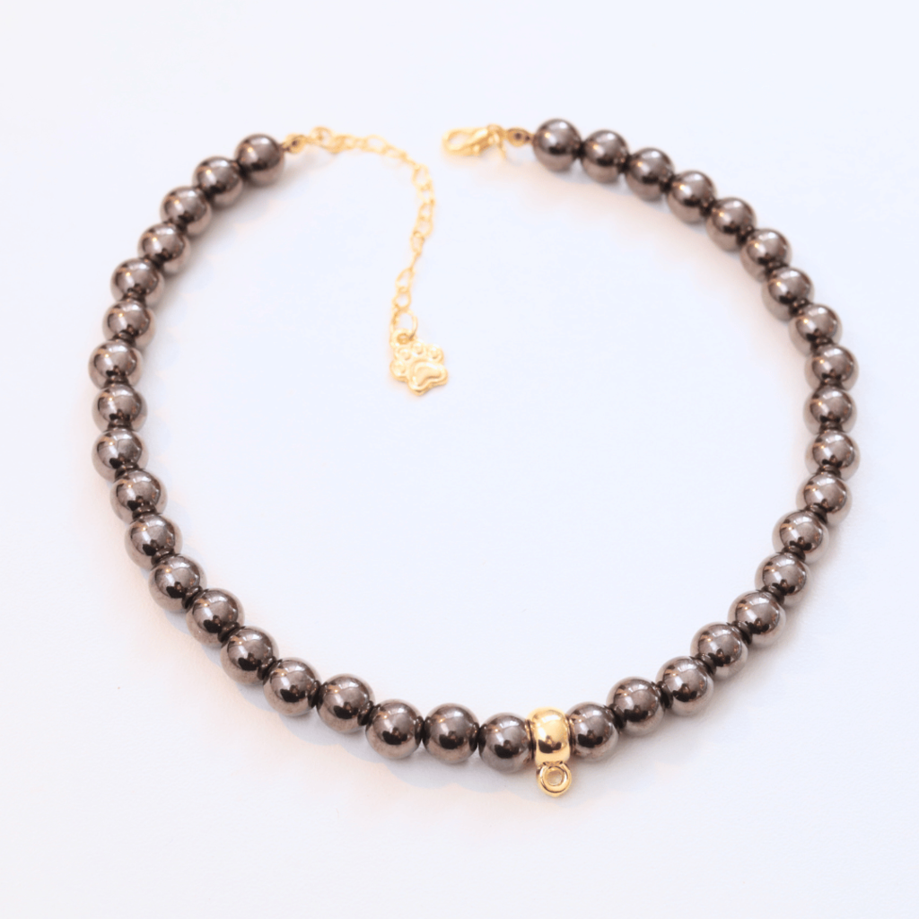 Coleira Charm - Preta Brilhante