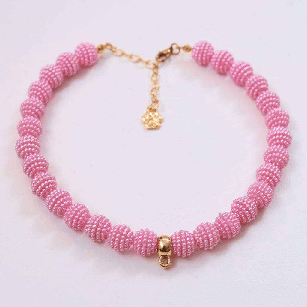 Coleira Glamour Pet - Rosa