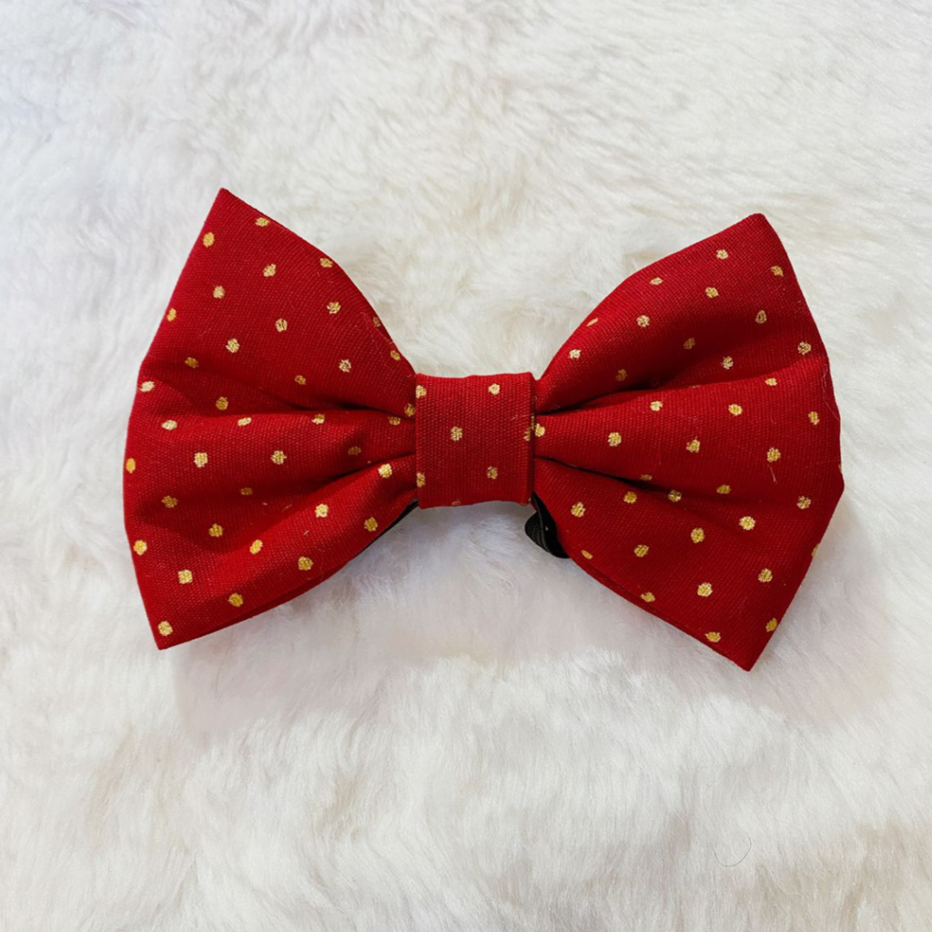 Laço/Gravata EstiloPet com Elástico Regulável - Vermelho Poá