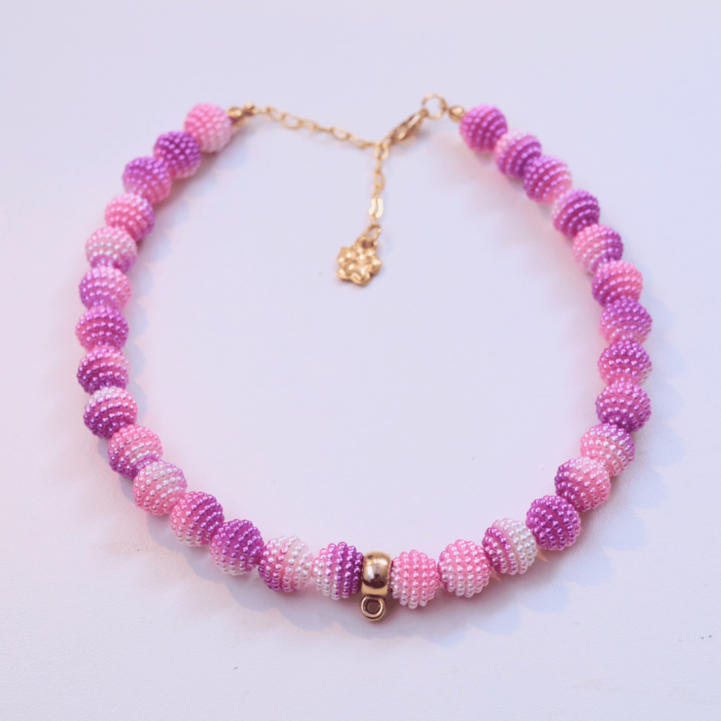 Coleira Glamour Pet - Rosa e Roxo