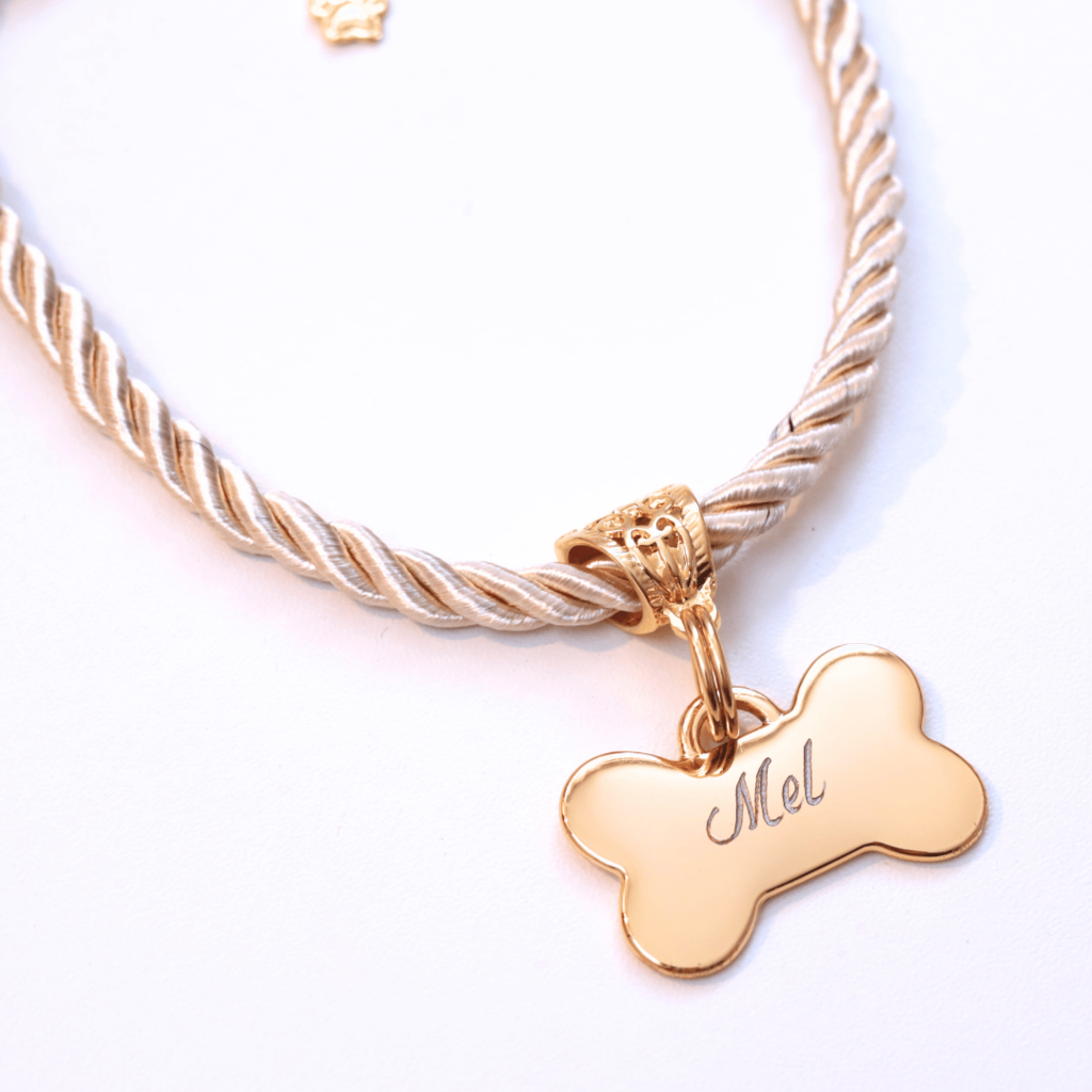 Coleira Mimo Pet com Plaquinha de Identificação Personalizada - Pérola