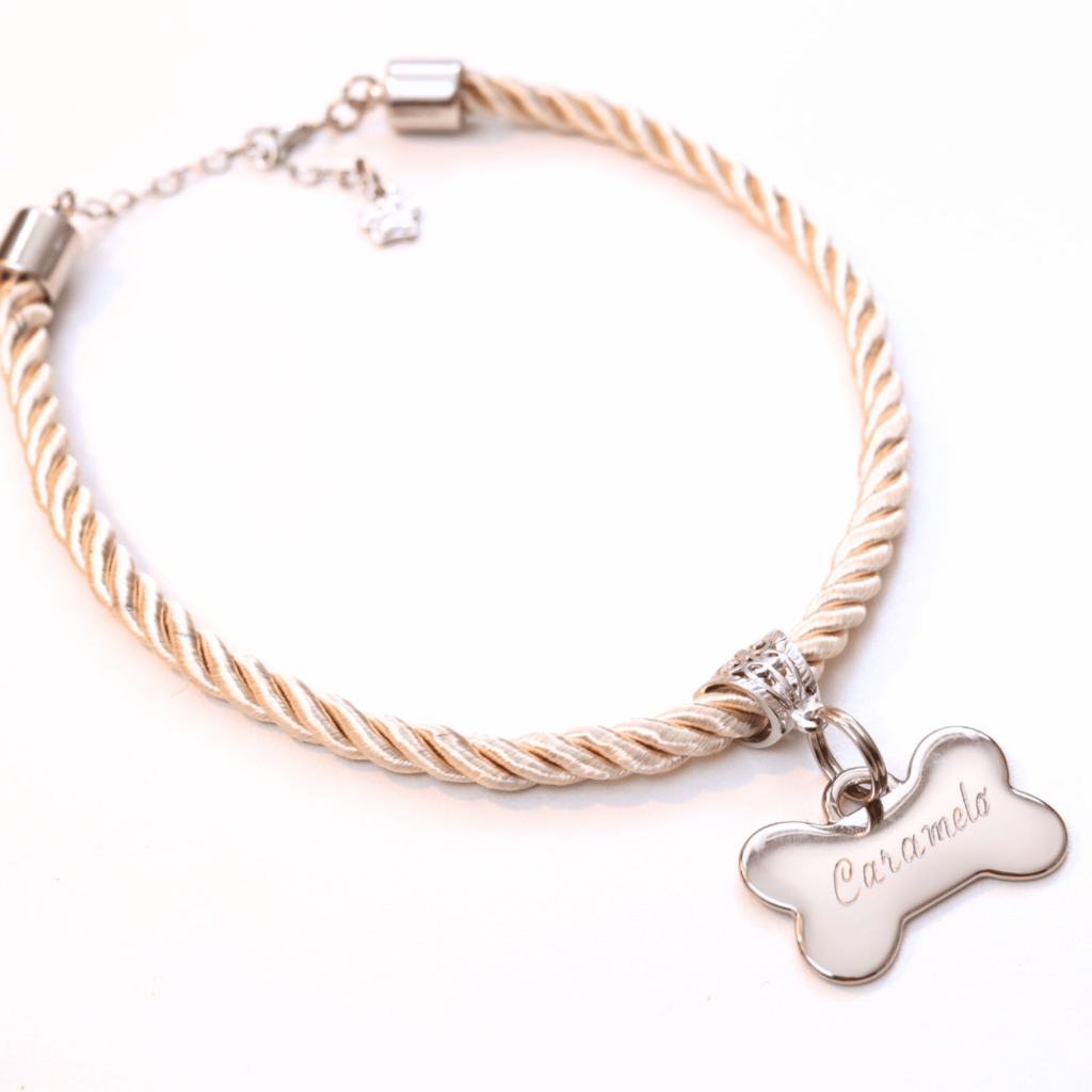 Coleira Mimo Pet com Plaquinha de Identificação Personalizada - Pérola
