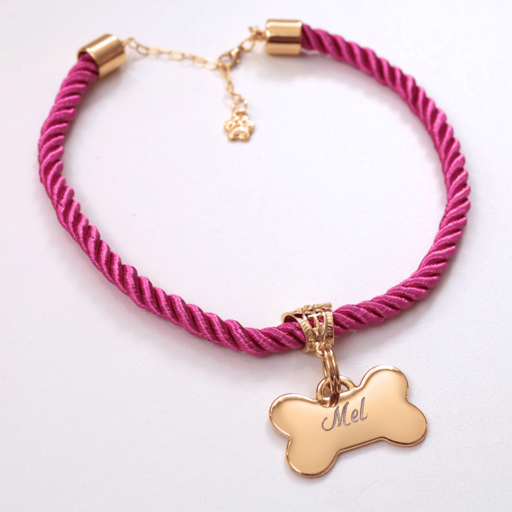Coleira Mimo Pet com Plaquinha Personalizada - Rosa